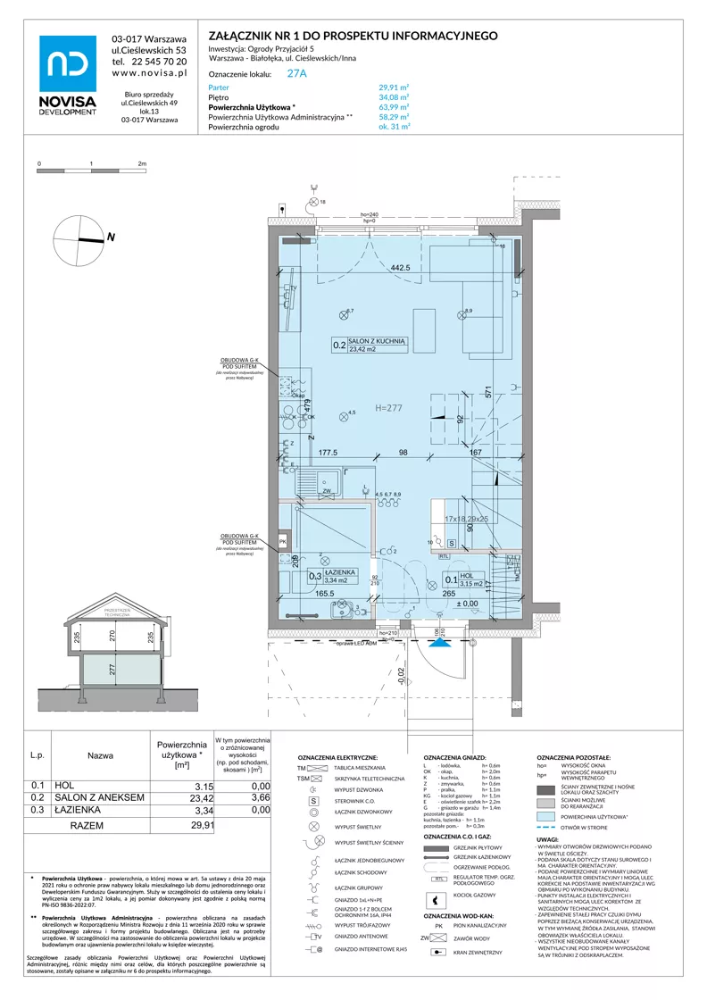 Dom 63,99 m², oferta nr 27A, Ogrody Przyjaciół 5, Warszawa, Białołęka, Szamocin, ul. Cieślewskich/Inna
