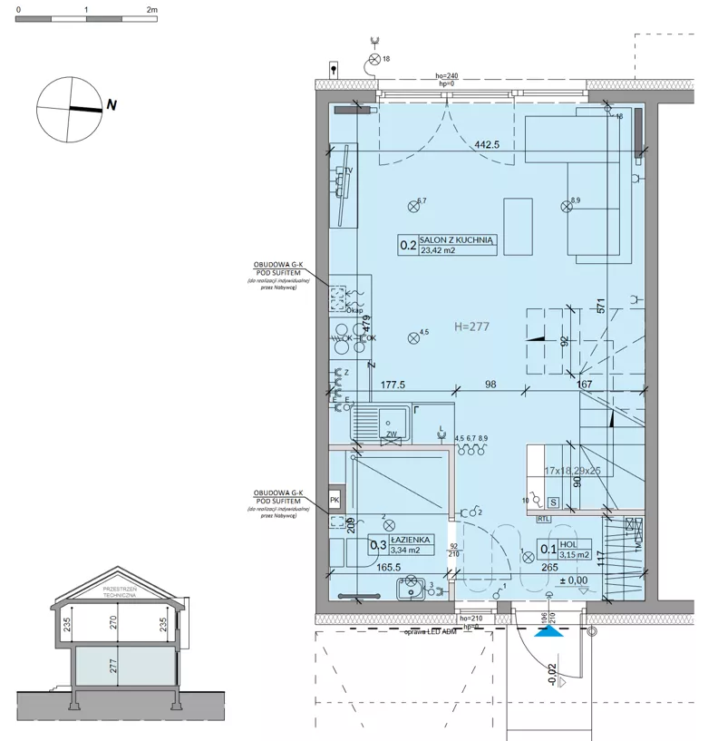 Dom 63,99 m², oferta nr 39A, Ogrody Przyjaciół 5 - etap 4, Warszawa, Białołęka, Szamocin, ul. Inna