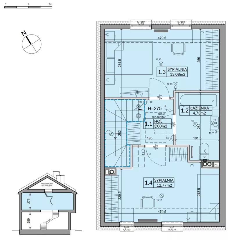 Dom 72,53 m², oferta nr 57B, Nova Magdalenka 7 - etap 5,6, Słomin, ul. Janczewicka