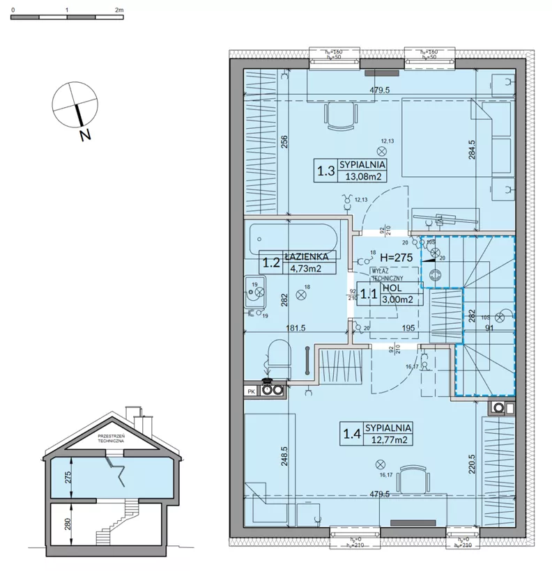 Dom 72,53 m², oferta nr 65A, Nova Magdalenka 7 - etap 7, Słomin, ul. Janczewicka
