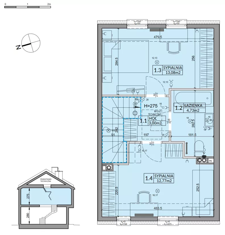 Dom 72,53 m², oferta nr 96B, Nova Magdalenka 7 - etap 8, Słomin, ul. Janczewicka