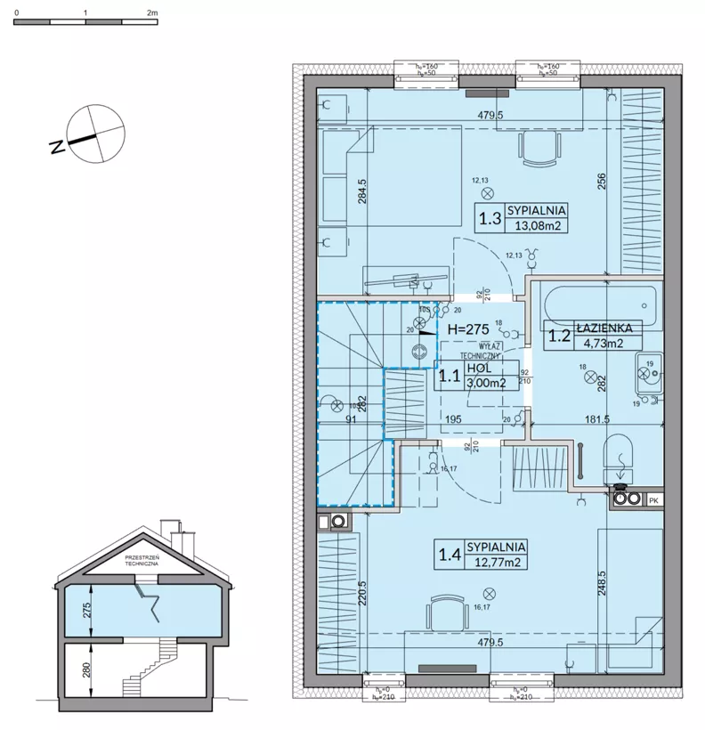 Dom 72,53 m², oferta nr 97B, Nova Magdalenka 7 - etap 8, Słomin, ul. Janczewicka