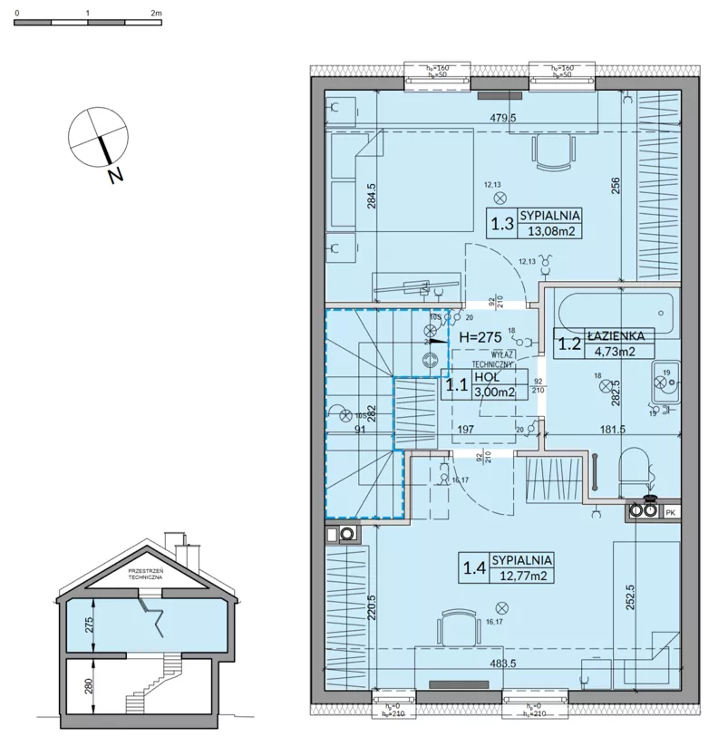 Dom 72,53 m², oferta nr 46B, Nova Magdalenka 7, Słomin, ul. Janczewicka