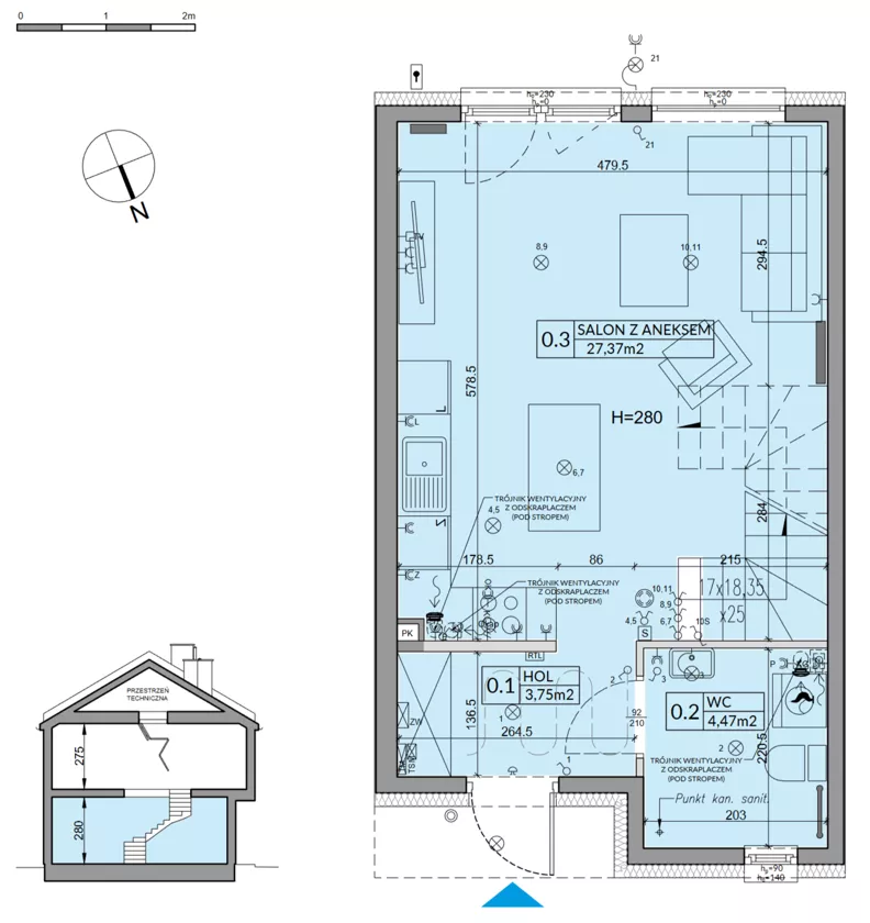 Dom 72,53 m², oferta nr 47A, Nova Magdalenka 7, Słomin, ul. Janczewicka