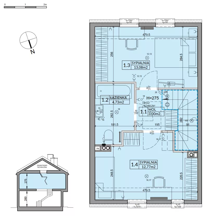 Dom 72,53 m², oferta nr 49A, Nova Magdalenka 7, Słomin, ul. Janczewicka