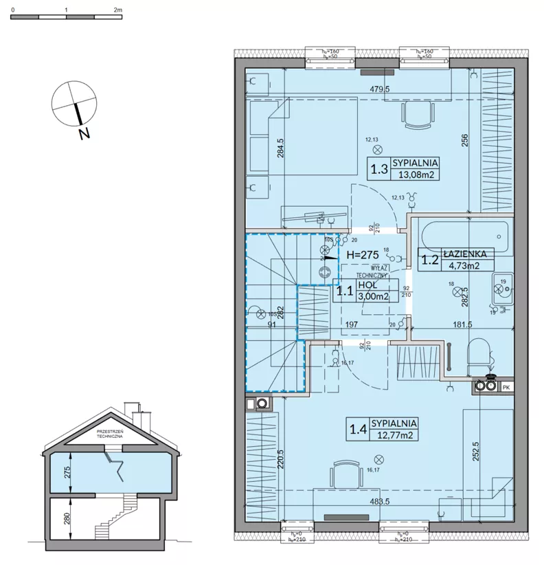 Dom 72,53 m², oferta nr 74B, Nova Magdalenka 7, Słomin, ul. Janczewicka