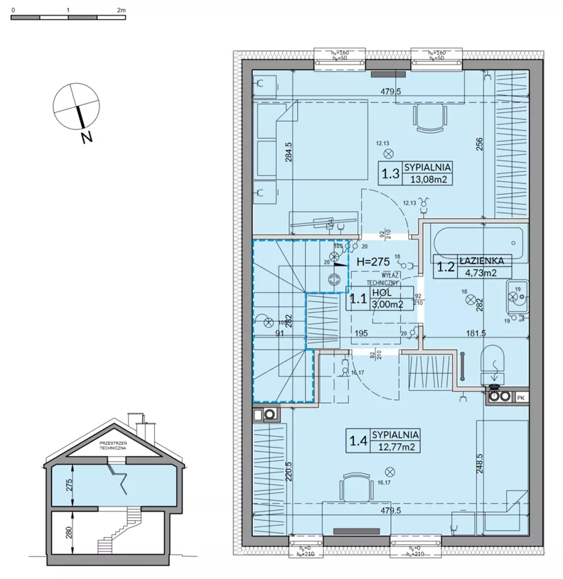 Dom 72,53 m², oferta nr 76B, Nova Magdalenka 7, Słomin, ul. Janczewicka