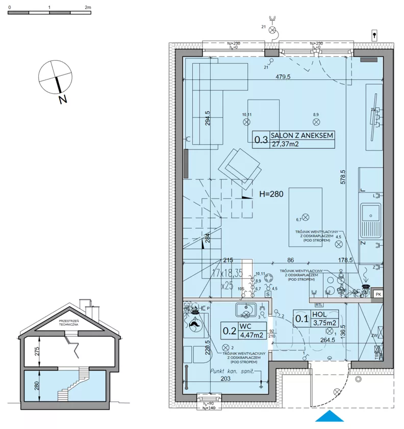 Dom 72,53 m², oferta nr 76B, Nova Magdalenka 7, Słomin, ul. Janczewicka