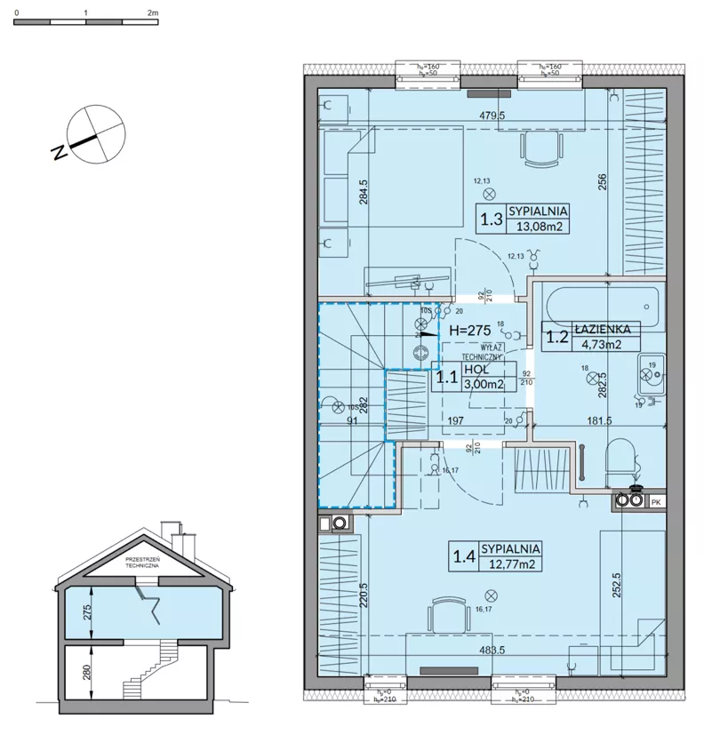 Dom 72,53 m², oferta nr 80B, Nova Magdalenka 7, Słomin, ul. Janczewicka