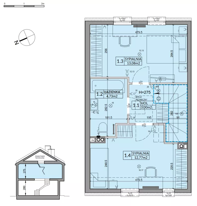 Dom 72,53 m², oferta nr 82A, Nova Magdalenka 7, Słomin, ul. Janczewicka