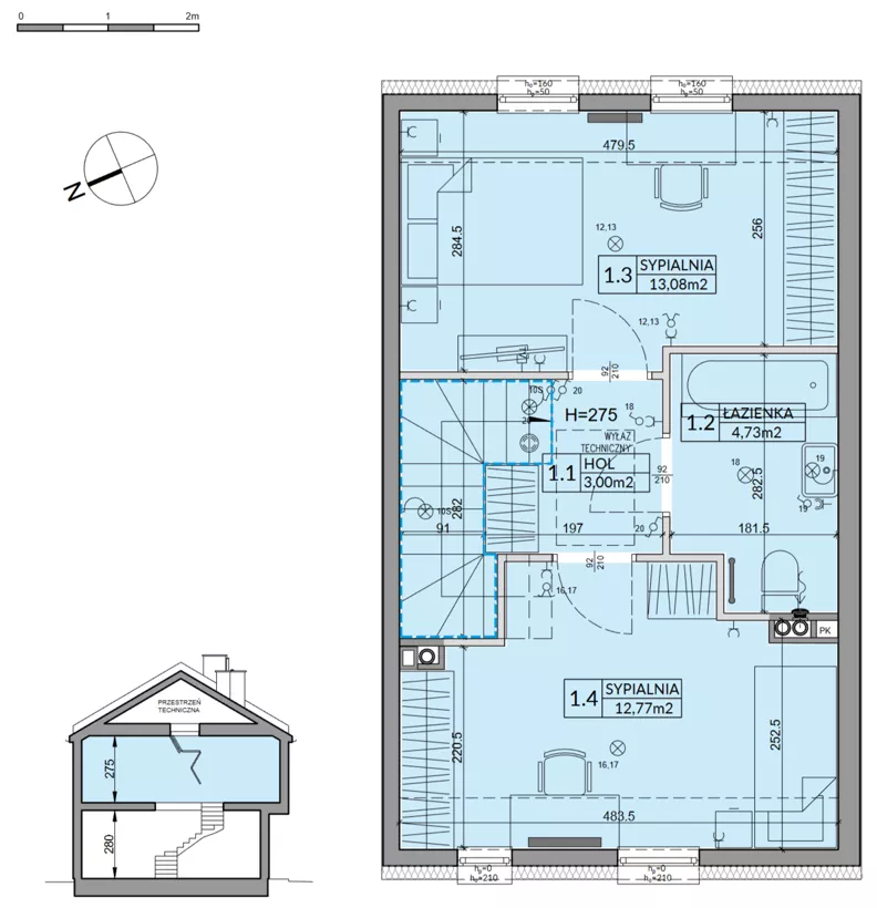 Dom 72,53 m², oferta nr 83B, Nova Magdalenka 7, Słomin, ul. Janczewicka