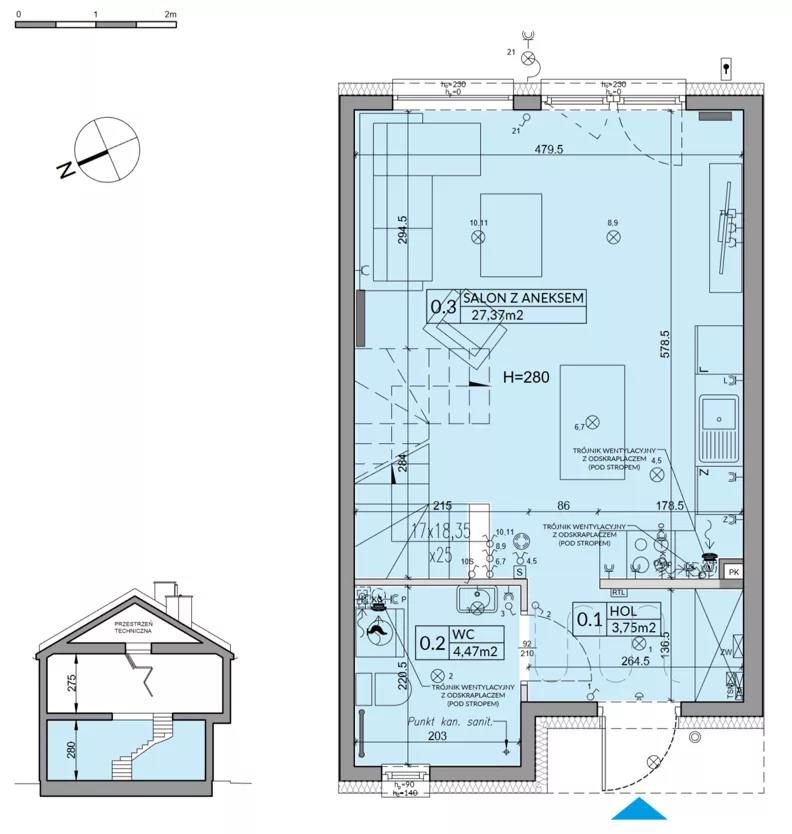 Dom 72,53 m², oferta nr 83B, Nova Magdalenka 7, Słomin, ul. Janczewicka