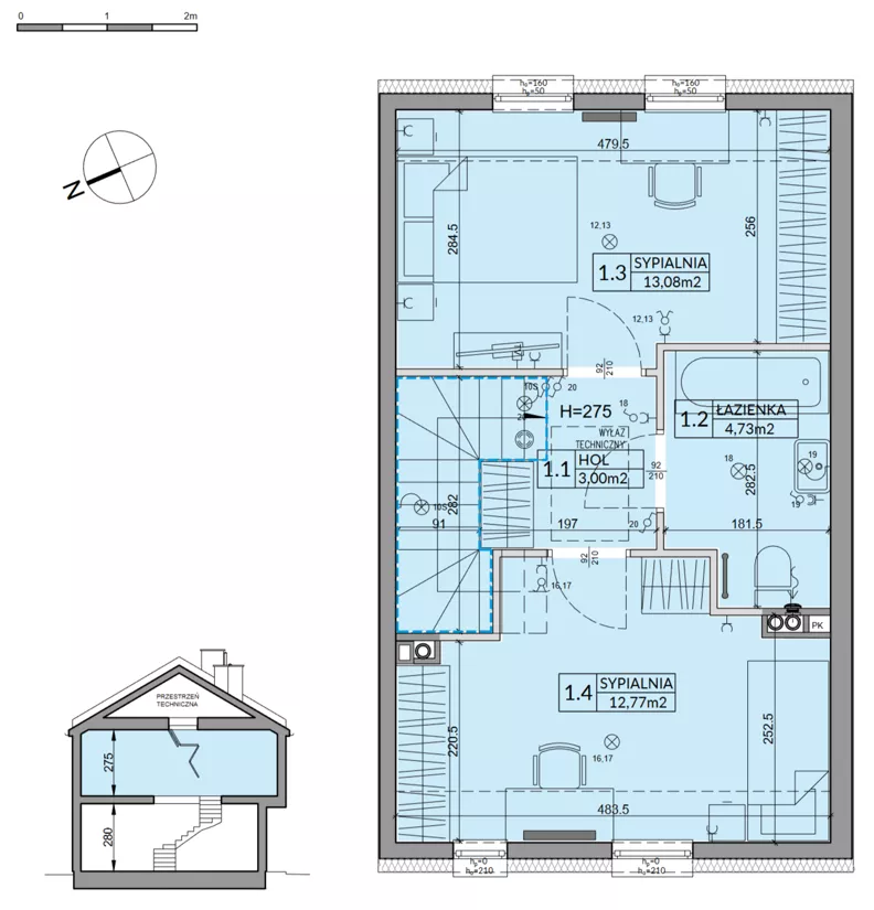 Dom 72,53 m², oferta nr 84B, Nova Magdalenka 7, Słomin, ul. Janczewicka