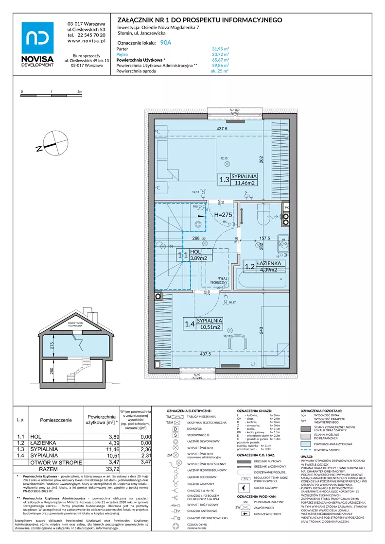 Dom 65,67 m², oferta nr 90A, Nova Magdalenka 7, Słomin, ul. Janczewicka