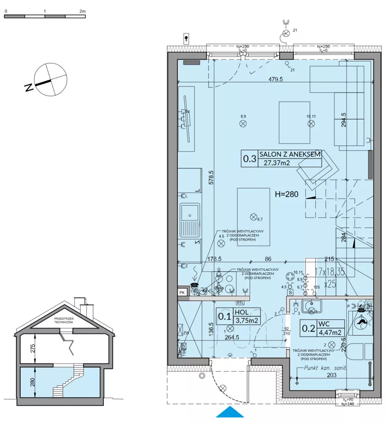 Dom 65,67 m², oferta nr 91A, Nova Magdalenka 7, Słomin, ul. Janczewicka
