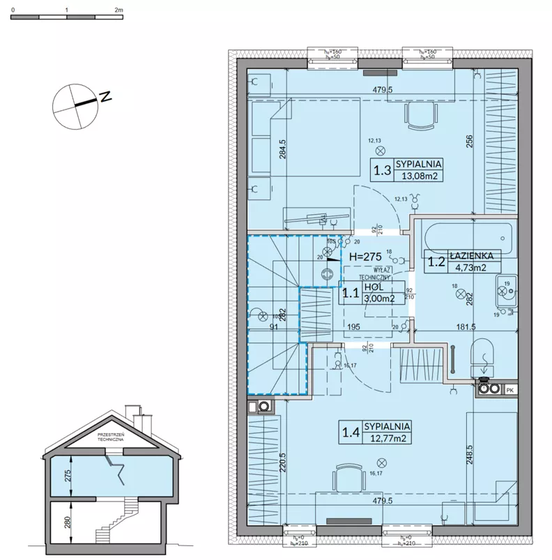 Dom 72,53 m², oferta nr 93B, Nova Magdalenka 7, Słomin, ul. Janczewicka