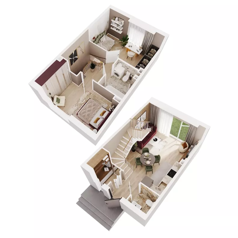 Dom 61,92 m², oferta nr 43, Boska Ksawerowska 2 - etap 3, Łódź, Górna, ul. Mały Skręt