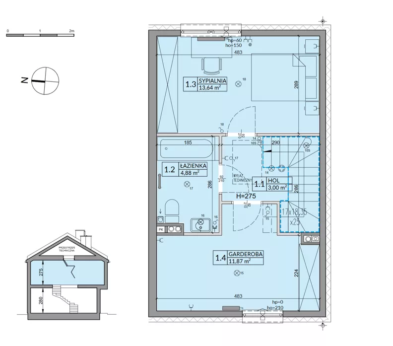 Dom 72,41 m², oferta nr 44B, Osiedle Fikus, Wólka Kosowska, ul. Nadrzeczna