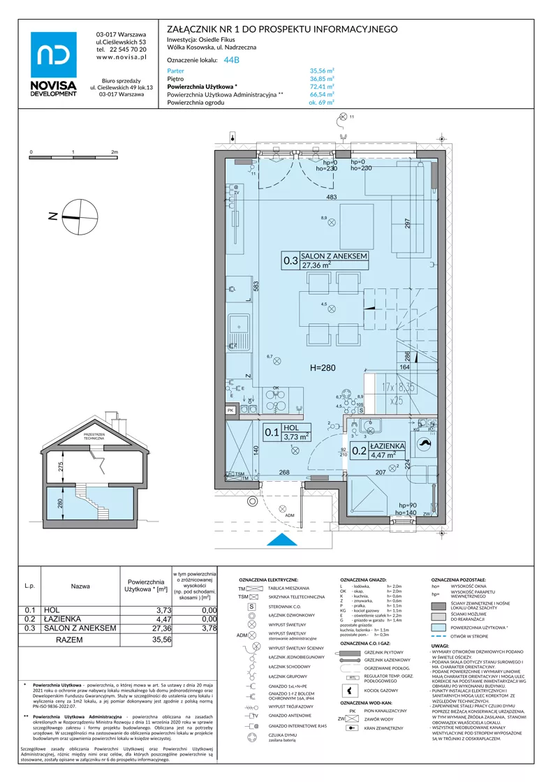 Dom 72,41 m², oferta nr 44B, Osiedle Fikus, Wólka Kosowska, ul. Nadrzeczna