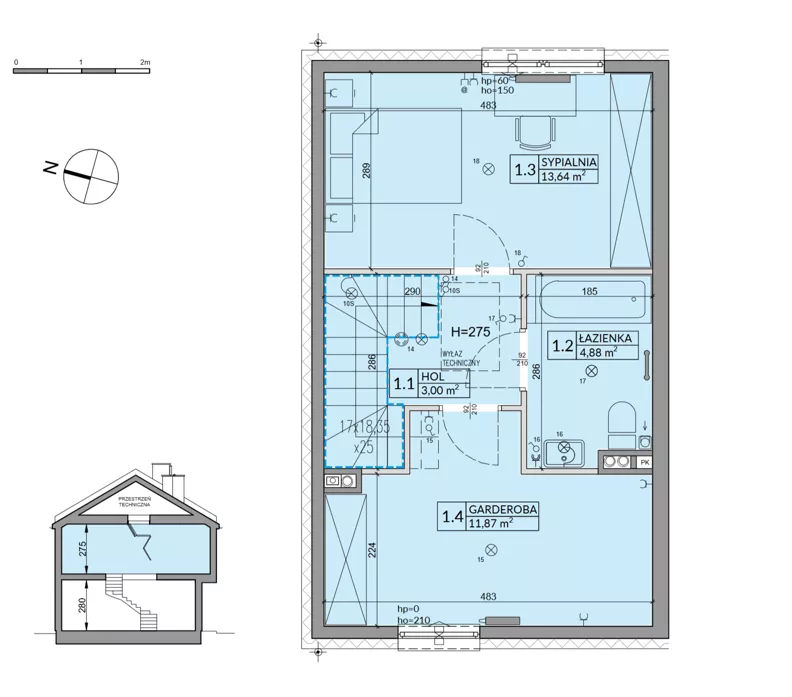 Dom 72,41 m², oferta nr 45A, Osiedle Fikus, Wólka Kosowska, ul. Nadrzeczna
