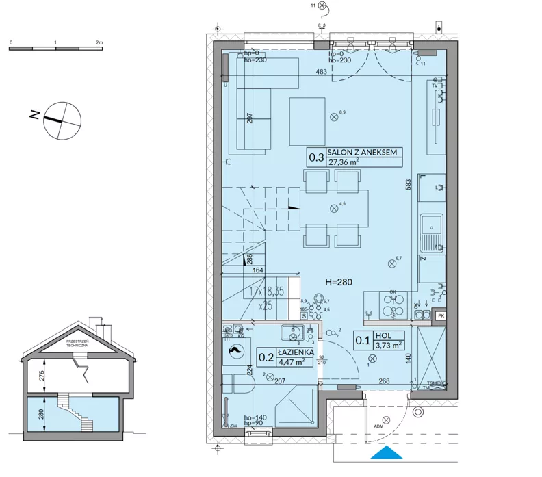 Dom 72,41 m², oferta nr 45A, Osiedle Fikus, Wólka Kosowska, ul. Nadrzeczna