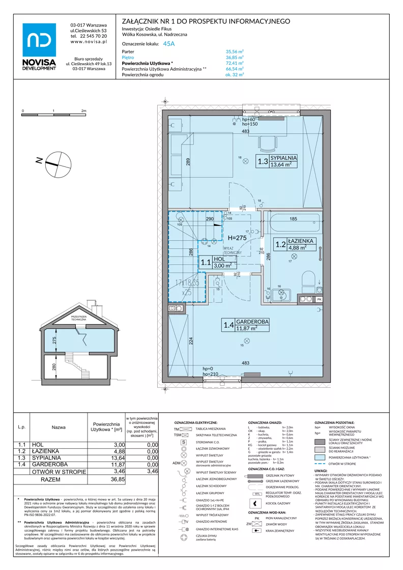Dom 72,41 m², oferta nr 45A, Osiedle Fikus, Wólka Kosowska, ul. Nadrzeczna