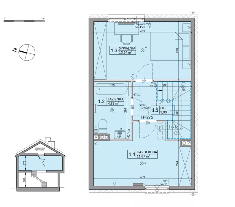 Dom 72,41 m², oferta nr 46B, Osiedle Fikus, Wólka Kosowska, ul. Nadrzeczna