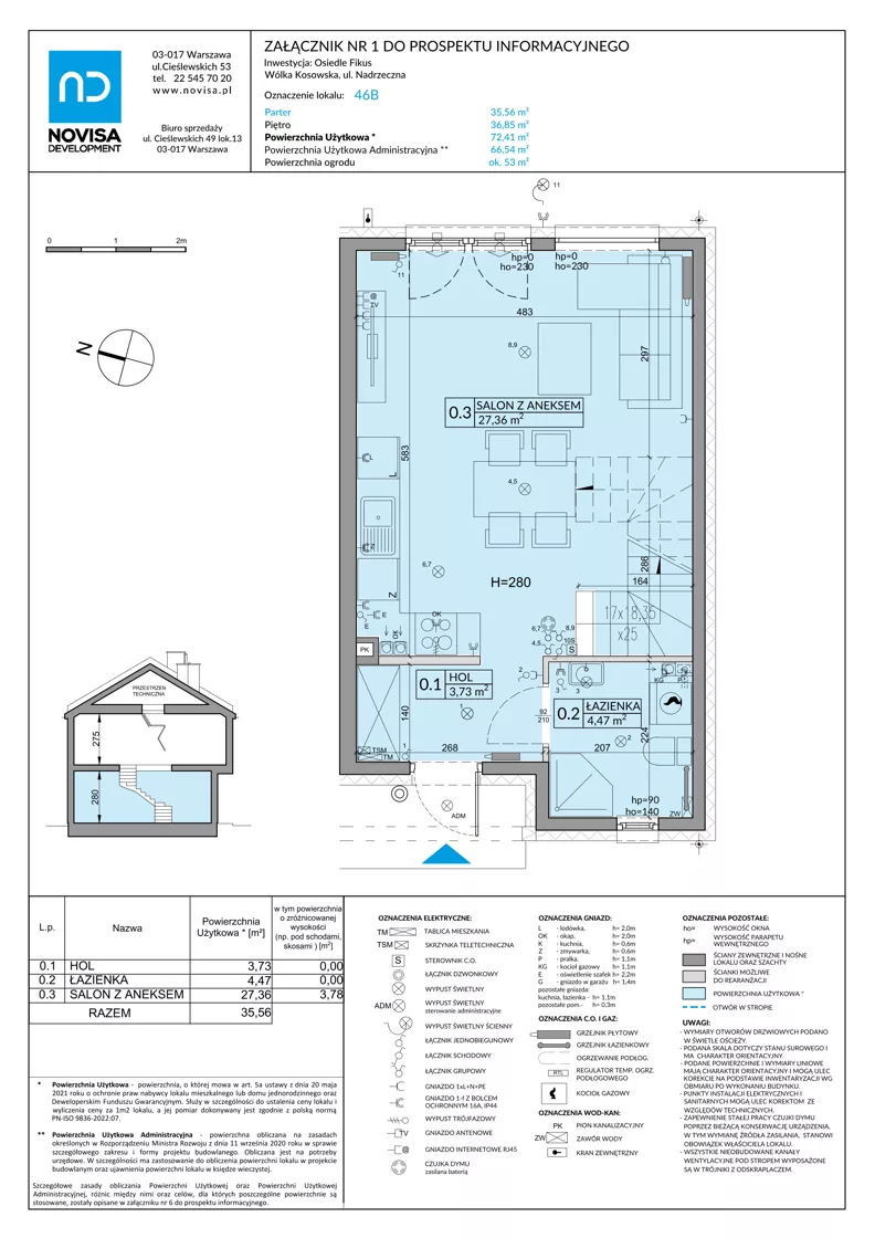 Dom 72,41 m², oferta nr 46B, Osiedle Fikus, Wólka Kosowska, ul. Nadrzeczna