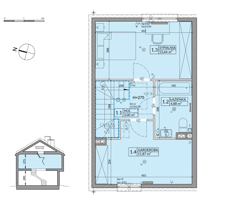 Dom 72,41 m², oferta nr 47A, Osiedle Fikus, Wólka Kosowska, ul. Nadrzeczna