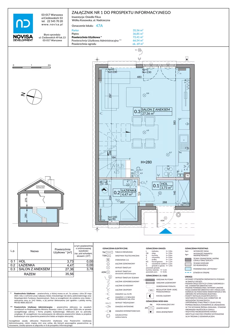 Dom 72,41 m², oferta nr 47A, Osiedle Fikus, Wólka Kosowska, ul. Nadrzeczna