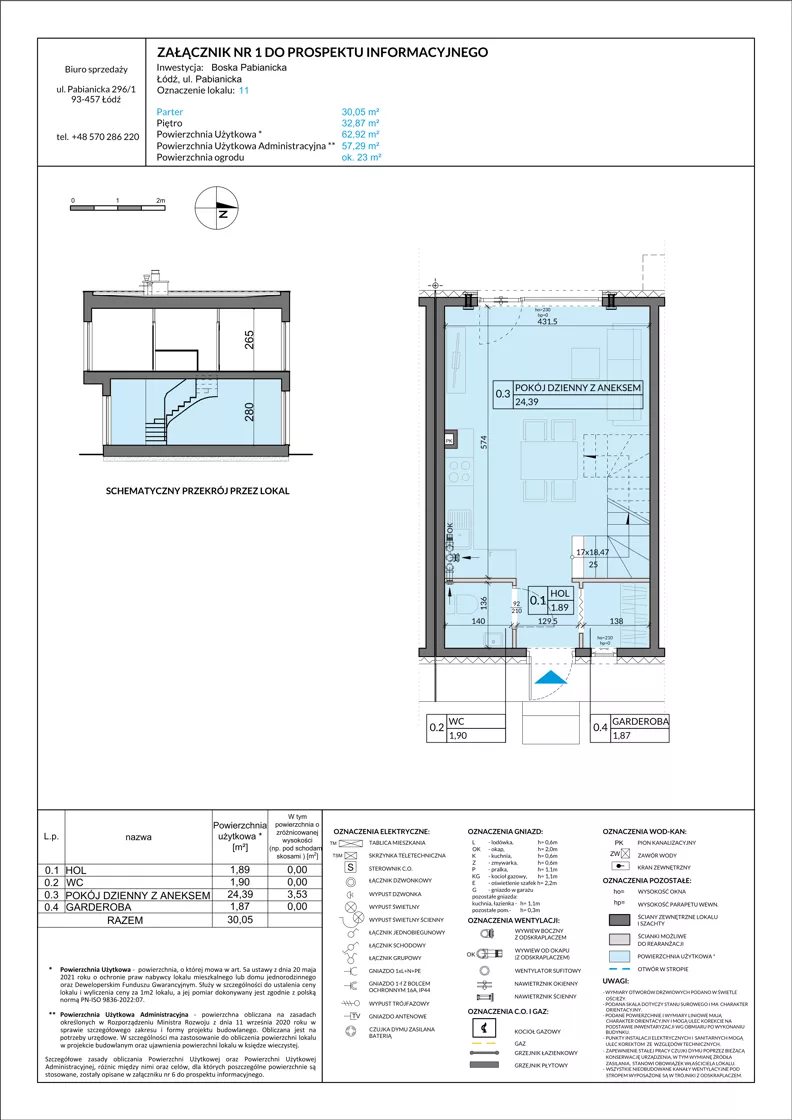 3 pokoje, mieszkanie 62,92 m², parter, oferta nr 11, Boska Pabianicka, Łódź, Górna, ul. Pabianicka 296