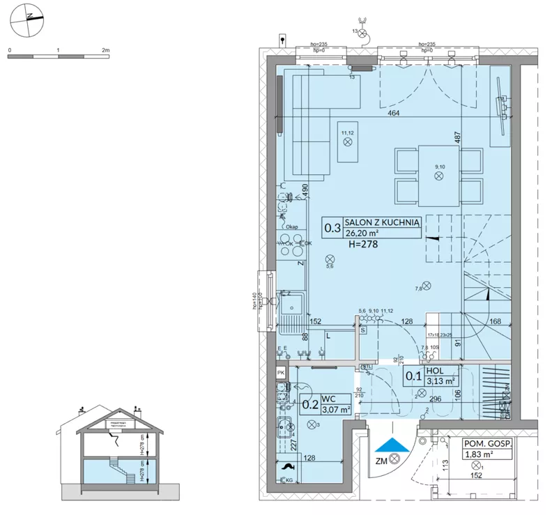Dom 68,42 m², oferta nr 26A, Osiedle Słoneczne - etap 3, Sulejówek, ul. Szklarniowa