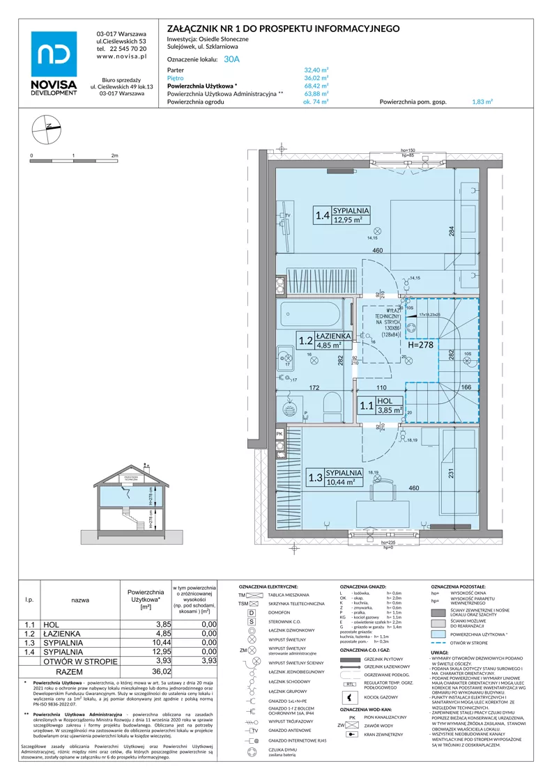 Dom 68,42 m², oferta nr 30A, Osiedle Słoneczne - etap 3, Sulejówek, ul. Szklarniowa