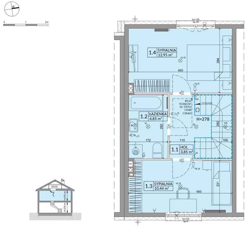 Dom 68,42 m², oferta nr 35A, Osiedle Słoneczne - etap 4, Sulejówek, ul. Szklarniowa