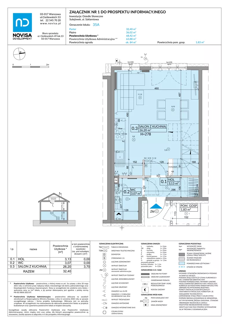 Dom 68,42 m², oferta nr 35A, Osiedle Słoneczne - etap 4, Sulejówek, ul. Szklarniowa