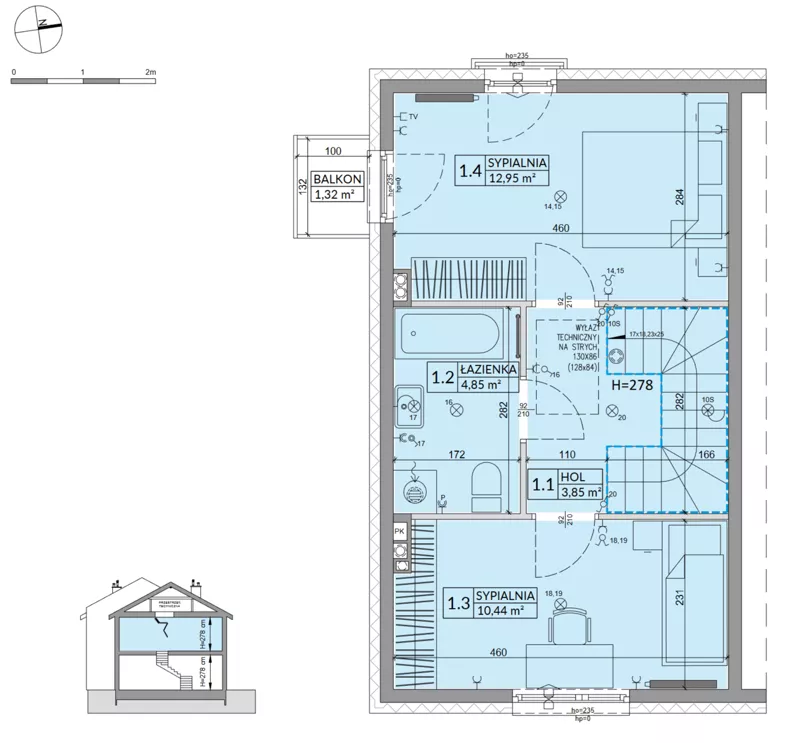 Dom 68,42 m², oferta nr 36A, Osiedle Słoneczne - etap 4, Sulejówek, ul. Szklarniowa
