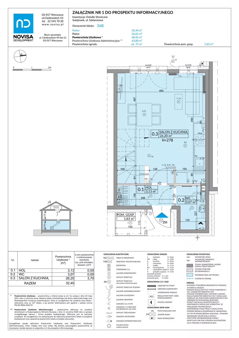 Dom 68,42 m², oferta nr 36B, Osiedle Słoneczne - etap 4, Sulejówek, ul. Szklarniowa