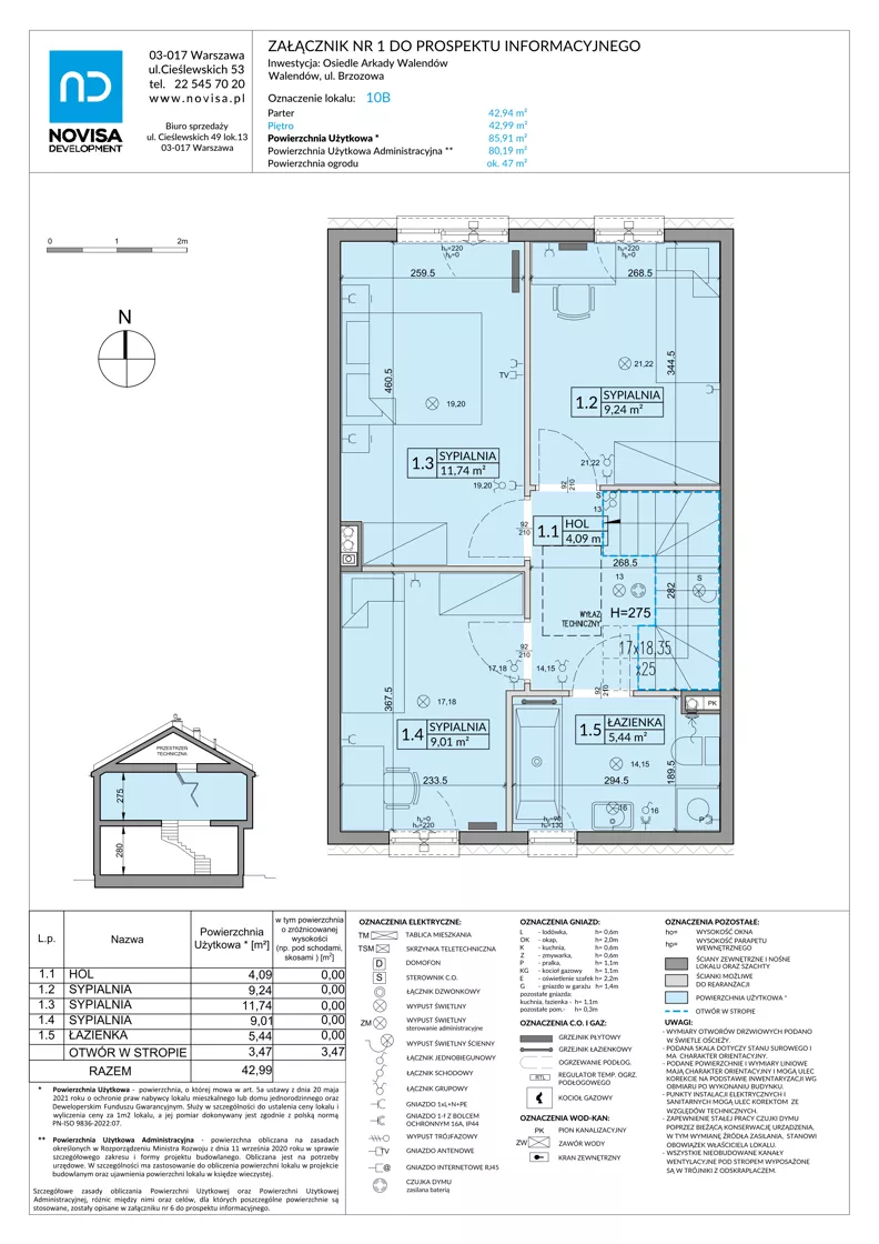Dom 85,91 m², oferta nr 10B, Arkady Walendów, Walendów, ul. Brzozowa