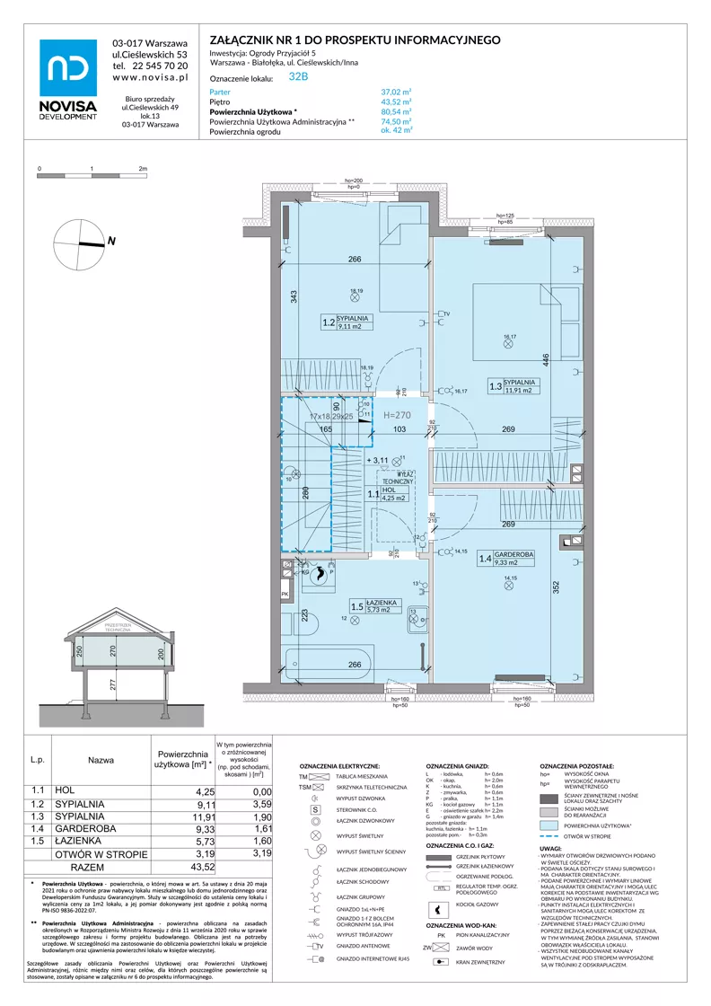 Dom 80,54 m², oferta nr 32B, Ogrody Przyjaciół 5 - etap 3, Warszawa, Białołęka, Szamocin, ul. Cieślewskich