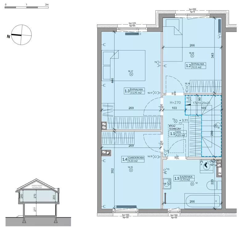 Dom 80,54 m², oferta nr 35B, Ogrody Przyjaciół 5 - etap 3, Warszawa, Białołęka, Szamocin, ul. Cieślewskich