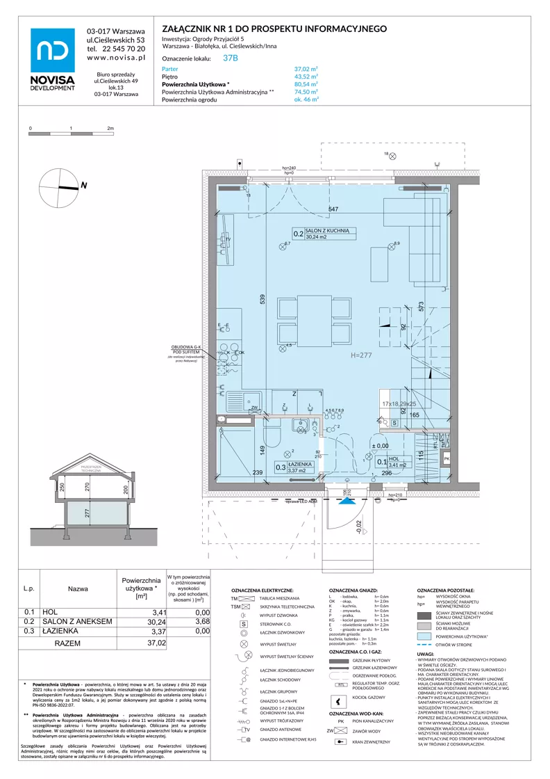 Dom 80,54 m², oferta nr 37B, Ogrody Przyjaciół 5 - etap 4, Warszawa, Białołęka, Szamocin, ul. Inna