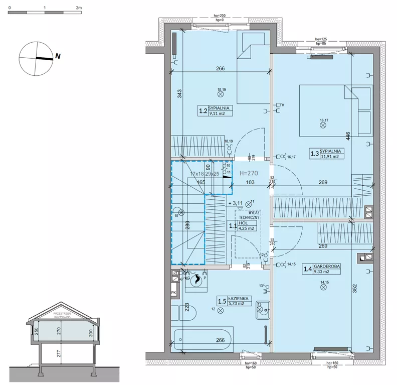 Dom 80,54 m², oferta nr 39B, Ogrody Przyjaciół 5 - etap 4, Warszawa, Białołęka, Szamocin, ul. Inna