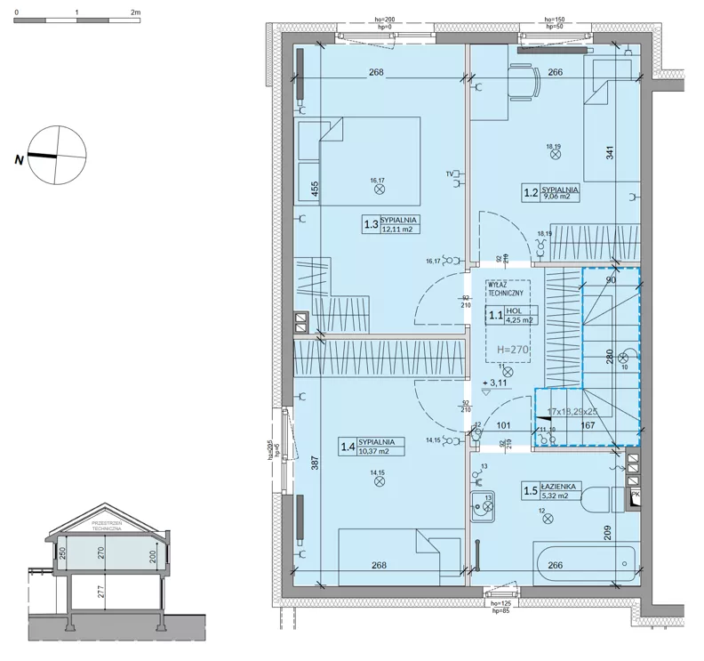 Dom 81,17 m², oferta nr 1B, Ogrody Przyjaciół 5, Warszawa, Białołęka, Szamocin, ul. Cieślewskich/Inna
