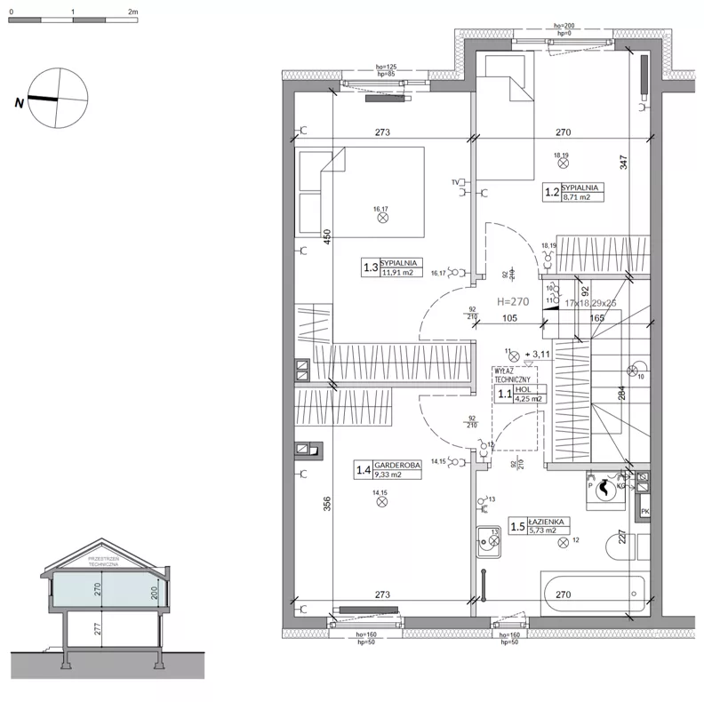 Dom 80,54 m², oferta nr 17B, Ogrody Przyjaciół 5, Warszawa, Białołęka, Szamocin, ul. Cieślewskich/Inna