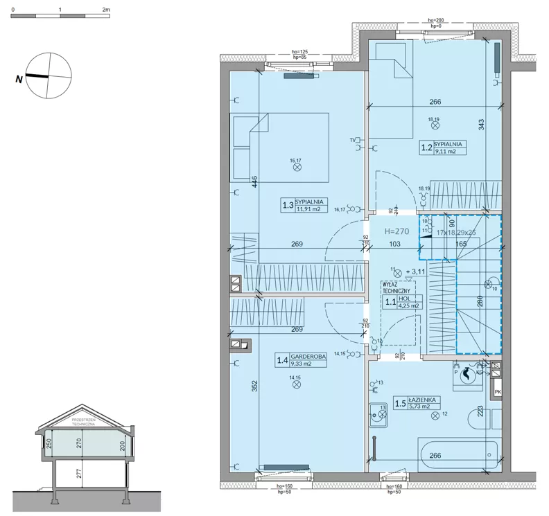 Dom 80,54 m², oferta nr 17B, Ogrody Przyjaciół 5, Warszawa, Białołęka, Szamocin, ul. Cieślewskich/Inna