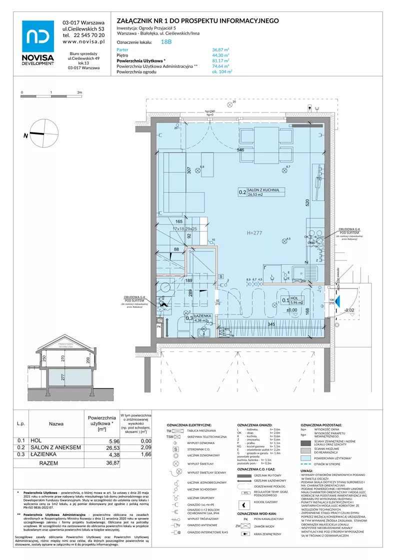 Dom 81,17 m², oferta nr 18B, Ogrody Przyjaciół 5, Warszawa, Białołęka, Szamocin, ul. Cieślewskich/Inna