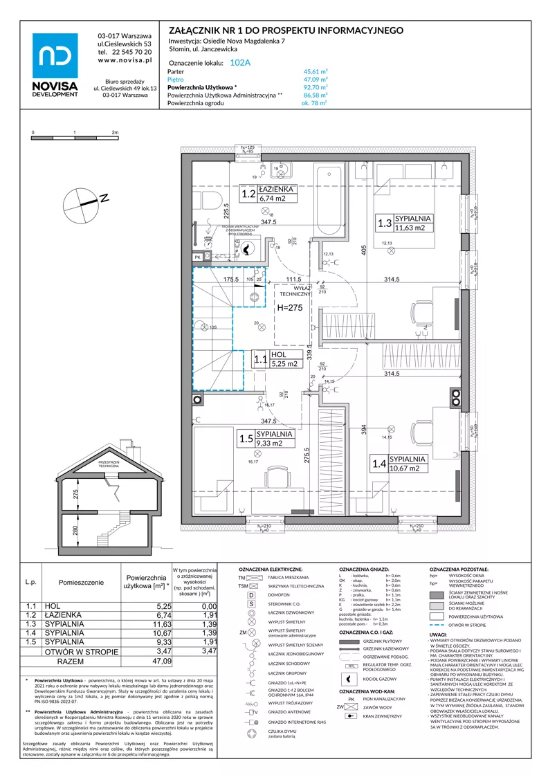 Dom 92,70 m², oferta nr 102A, Nova Magdalenka 7 - etap 7, Słomin, ul. Janczewicka