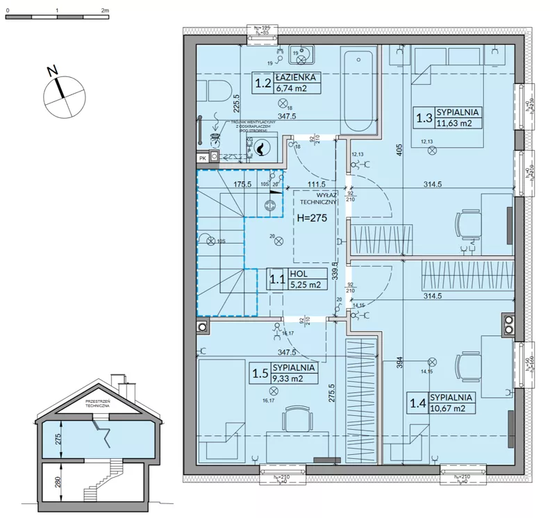 Dom 92,70 m², oferta nr 50A, Nova Magdalenka 7, Słomin, ul. Janczewicka