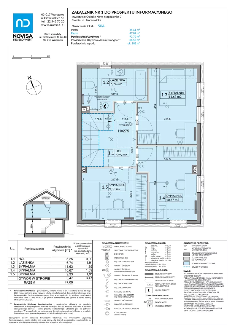 Dom 92,70 m², oferta nr 50A, Nova Magdalenka 7, Słomin, ul. Janczewicka