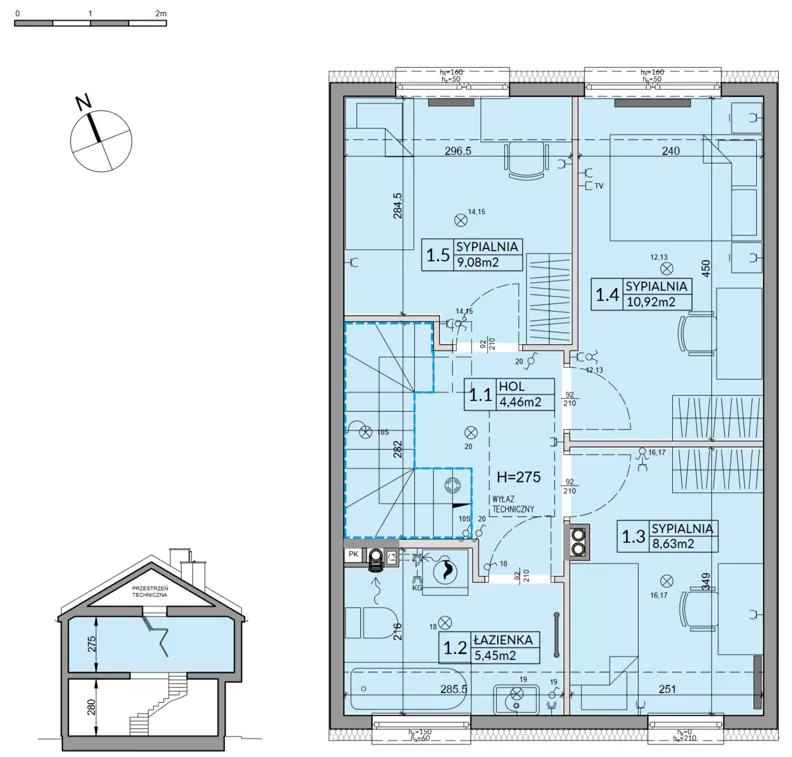 Dom 82,07 m², oferta nr 52A, Nova Magdalenka 7, Słomin, ul. Janczewicka